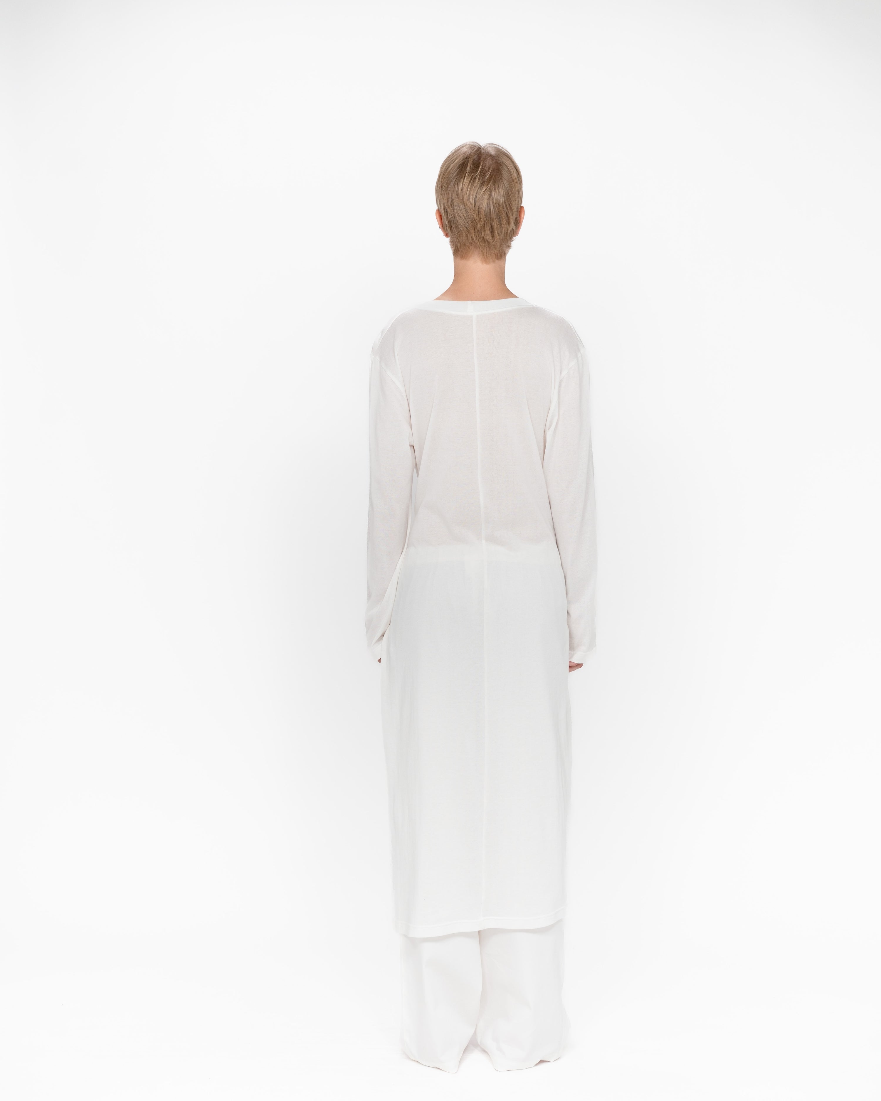 White Denim Sleeve Tie Dress