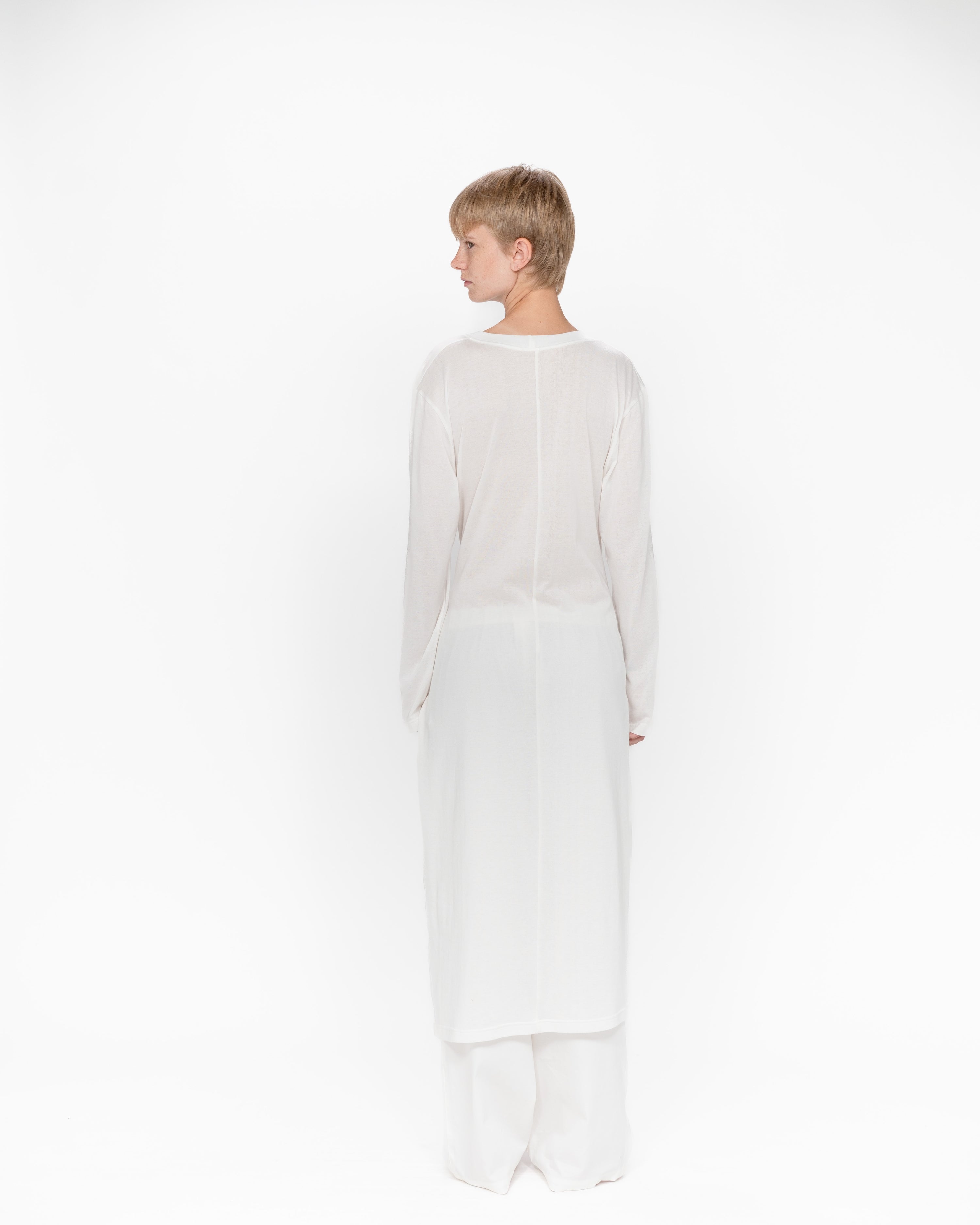 White Denim Sleeve Tie Dress
