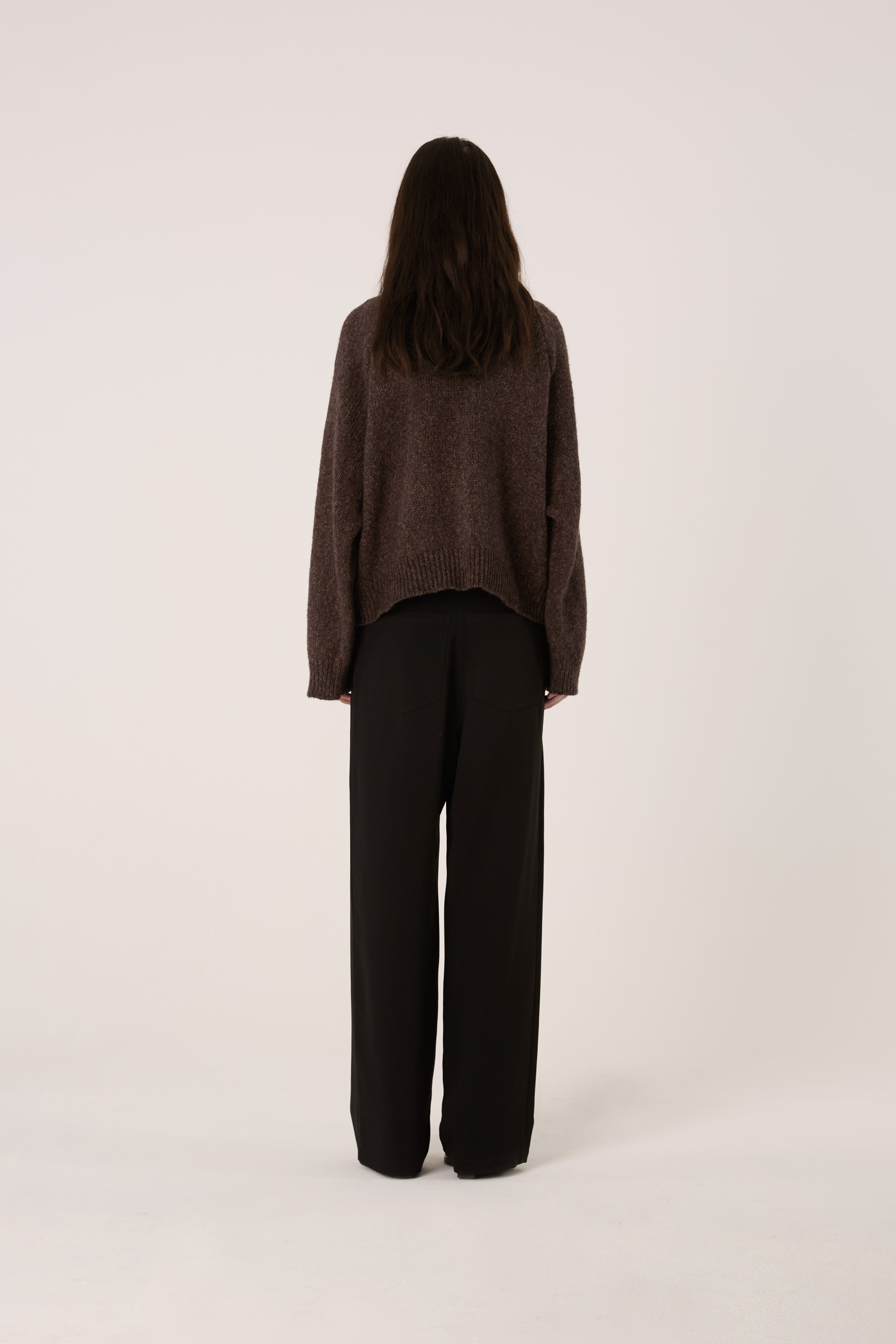 Brown Zip Knit